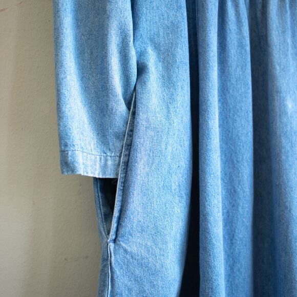 Vintage Embroidered Angel Maxi Denim Dress Size Large - Picture 3 of 6